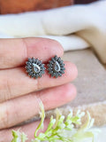 Silver Touch Oxidised Stud Earrings for Casual Elegance | Sarichka