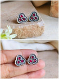 Elegant Oxidised Silver Studs Earrings| Sarichka
