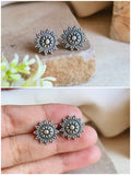 Trendy German Silver Tiny Studs Set | Sarichka
