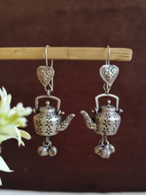 Silver-Plated Kettle Hook Earrings with Ghungroo | Sarichka