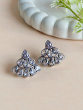 Oxidized Stone Studs - Silver Plated | Sarichka