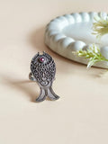 Oxidised Silver Plated Adjustable Fish Finger Rings for Bold Style | Sarichka