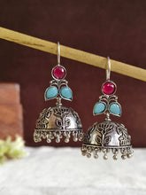 Monalisa Stone Oxidised Jhumka | Sarichka