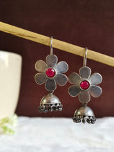 Oxidised Flower Oxidised Hook Jhumki | Sarichka