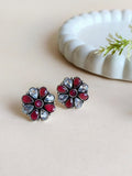 Flower Oxidised Stud Earrings | Sarichka