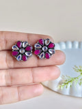 Flower Oxidised Stud Earrings | Sarichka
