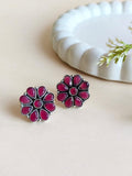 Flower Oxidised Stud Earrings | Sarichka