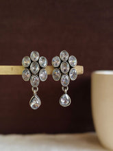 Oxidized Silver Oval Gemstone Stud Earrings | Sarichka