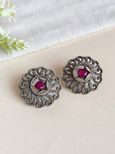 Oxidized Silver Floral Cluster Studs | Sarichka