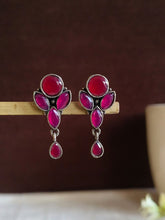 Oxidized Silver Plated Leaf Motif Studs | Sarichka