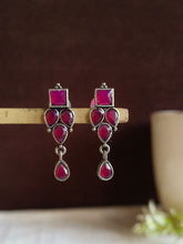 Silver Replica Stone Stud Earrings | Sarichka