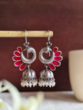 Peacock Oxidised Jhumka Earrings | Sarichka