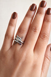 Silver Look Alike Lotus Statement Ring | Sarichka Fashion