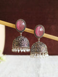 Stone Silver Oxidised Jhumka | Sarichka