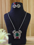 Oxidized Silver Elephant Statement Necklace Set | Sarichka