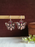 Silver Plated Oxidized Butterfly Hook Earring | Sarichka