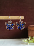 Silver Plated Oxidized Butterfly Hook Earring | Sarichka