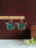 Silver Plated Oxidized Butterfly Hook Earring | Sarichka