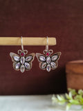 Silver Plated Oxidized Butterfly Hook Earring | Sarichka