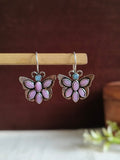Silver Plated Oxidized Butterfly Hook Earring | Sarichka