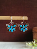 Silver Plated Oxidized Butterfly Hook Earring | Sarichka