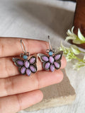 Silver Plated Oxidized Butterfly Hook Earring | Sarichka