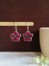 Oxidized Floral Drop Hook Earrings | Sarichka