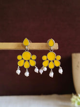 Hand-Painted Silver Enamel Danglers – Elegant & Timeless | Sarichka