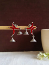 2 Half Moon Enamel Jhumka Earrings | Sarichka