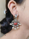 Clustered Pearl Oxidised Silver Earrings | Sarichka - Sarichka FashionSarichka Fashion