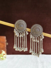 Oxidized Silver Chain Drop Earrings | Sarichka