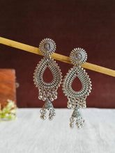 Silver-Plated Oxidized German Silver Jhumka Earrings