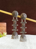 German Silver Oxidized Jhumka Earrings | Sarichka