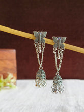 Butterfly Oxidized Silver Jhumka Earrings | Sarichka