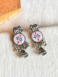 Elephant Motif Oxidized Jhumka Earrings | Sarichka