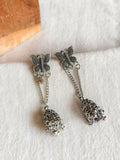 Butterfly Oxidized Silver Jhumka Earrings | Sarichka