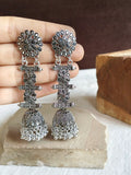 German Silver Oxidized Jhumka Earrings | Sarichka