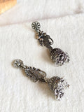 Oxidized Silver Floral Jhumka Earring | Sarichka
