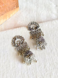 Peacock Oxidized Silver Jhumka Earrings | Sarichka