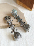 German Silver Oxidized Jhumka Earrings | Sarichka