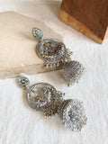 Oxidized Silver Traditional Jhumka Earrings | Sarichka