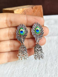 Ethnic Peacock Feather Jhumka | Sarichka