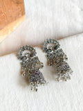 Peacock Oxidized Silver Jhumka Earrings | Sarichka