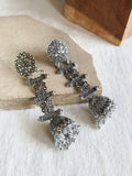 German Silver Oxidized Jhumka Earrings | Sarichka