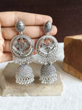 Oxidized Silver Traditional Jhumka Earrings | Sarichka