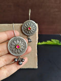 Round Dual Tone Hook Earring with Kundan | Sarichka