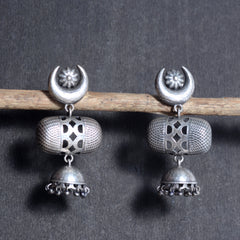 oxidised silver plated dangler earrings