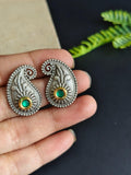 Silver Shine Kundan Keri Stud Earrings for Casual Glam | Sarichka