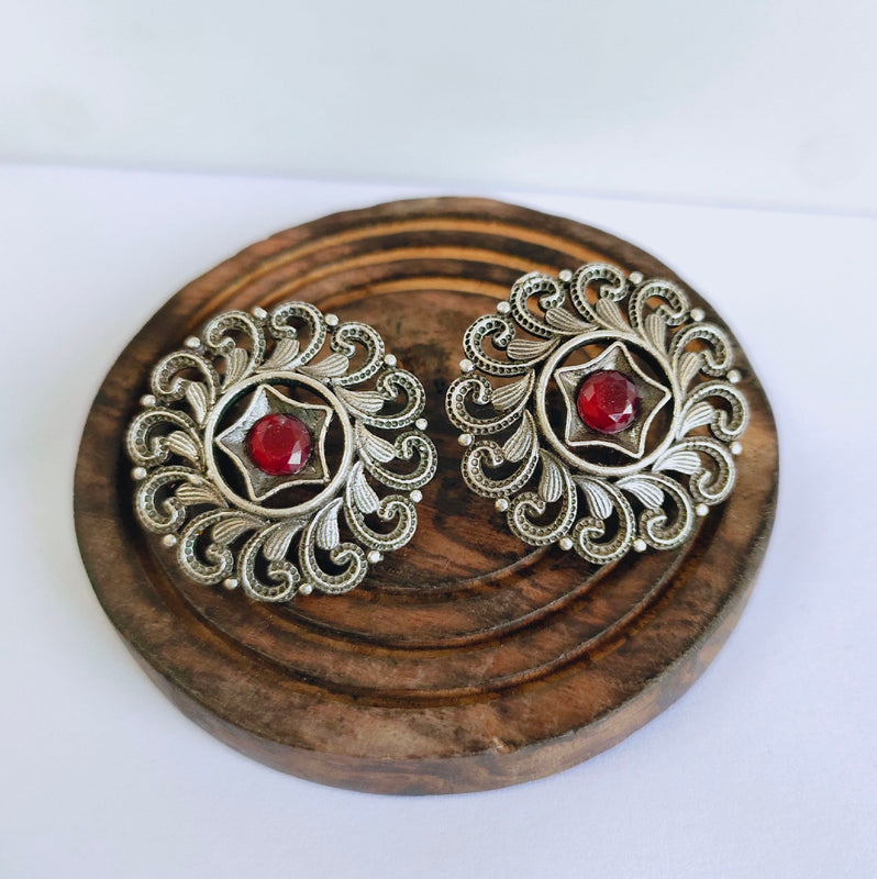 Designer Oxidised Stud | Sarichka