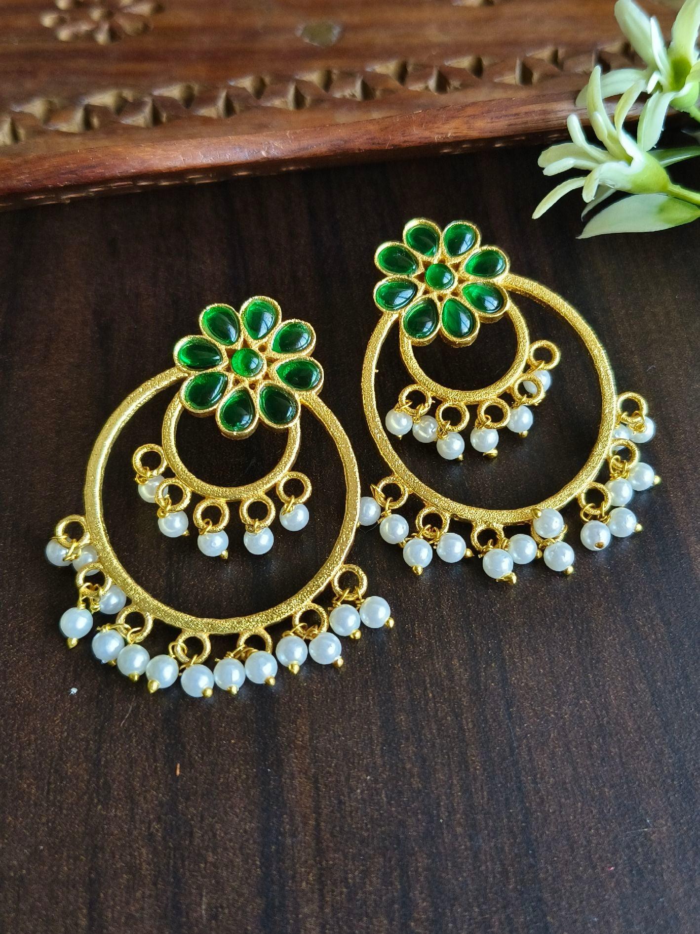 Look Like Chandwali Stud Earring With Pearl | Srichka